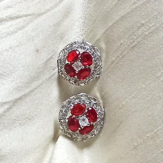 AD Earrings Paavni Red Stone