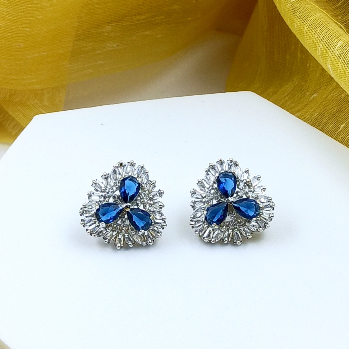 AD Earrings Fool Blue Stone