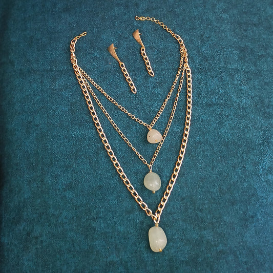 Labdhi Ocean Green Stone Chain