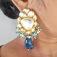 Laila-Kundan Set-Blue Stone