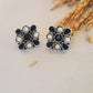 Nitara-Oxidised Earrings-Blue White