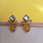 Megha-Oxidised Earrings-yellow