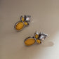 Megha-Oxidised Earrings-yellow