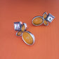 Megha-Oxidised Earrings-yellow