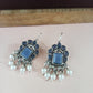 Neeta-Oxidised Earrings-Blue