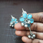 Neha-Oxidised Earrings-Blue