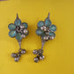 Neha-Oxidised Earrings-Blue