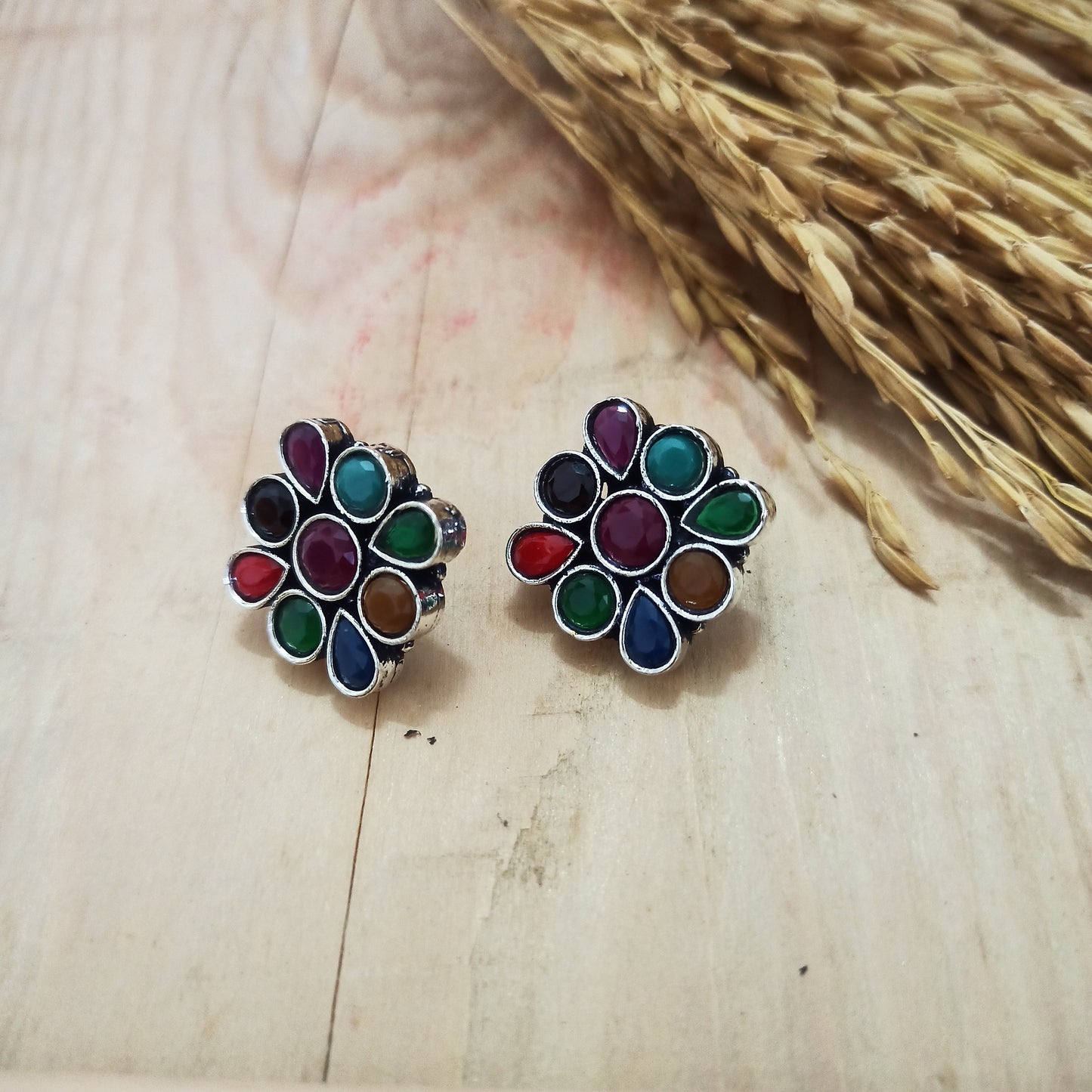 Noor-Oxidised Earrings-Multi