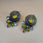 Maisha-Oxidised Earrings-Yellow