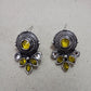 Maisha-Oxidised Earrings-Yellow