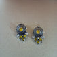 Maisha-Oxidised Earrings-Yellow