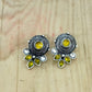 Maisha-Oxidised Earrings-Yellow