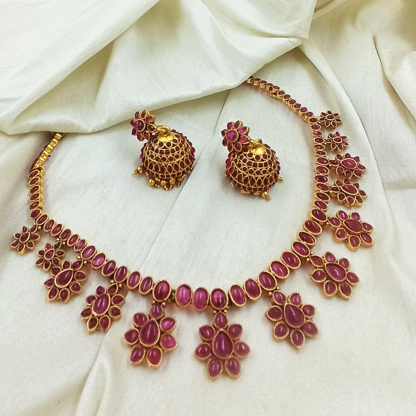 Ronita Temple Short Necklace - Ruby