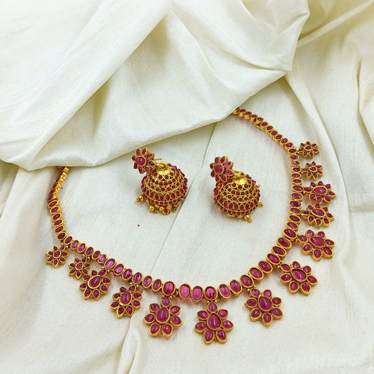 Ronita Temple Short Necklace - Ruby