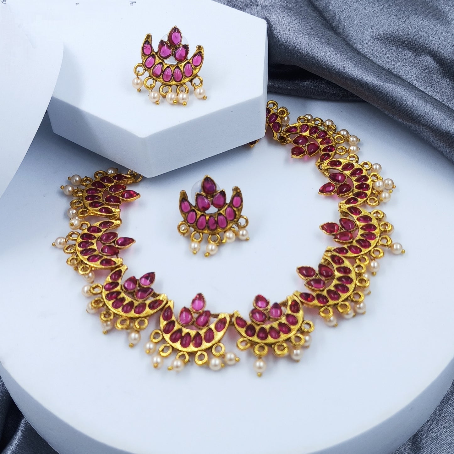 Shampa Ruby Temple  Short Necklace